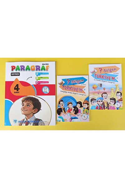 Mutlu Yayıncılık MUTLU 4 SINIF PARAGRAF USTASI + 2 ADET YEDİ BÖLGEM KİTABI HE...