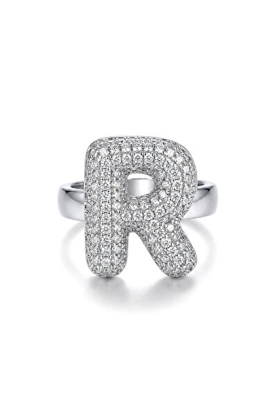 h&b design jewel Steel Letter R Ring