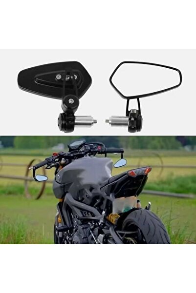 YerliÇöpPoşeti Motorcycle Handlebar Mirror Black Plug and Play