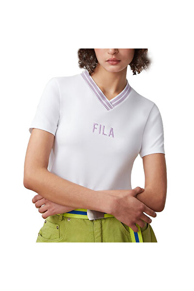 FILA Femei& # x27;s Tricou cu mânecă scurtă Chrisanna cu decolteu în V XS