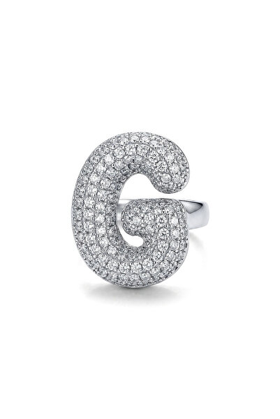 h&b design jewel خاتم من الفولاذ على شكل حرف G