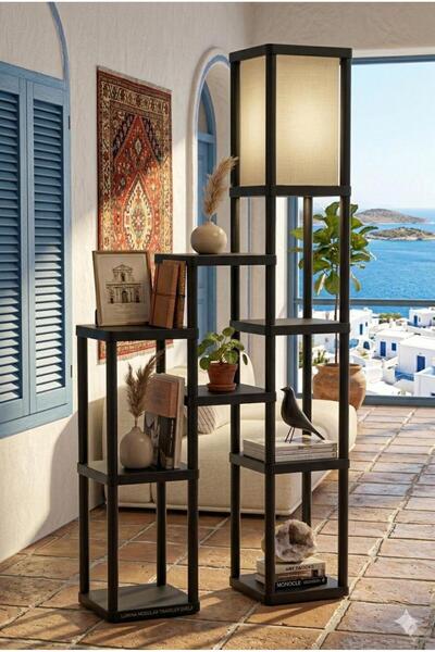 MESSER HOME STYLE LAMBADERYN-NOSTRA KİTAPLIKLI LAMBADER BEYAZ