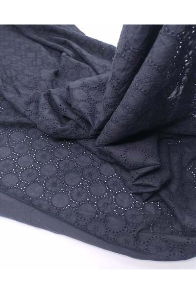 Kumaş Parça Black Cotton Scallop Fabric Heavy Embroidered Stylish Shirt & Dre...