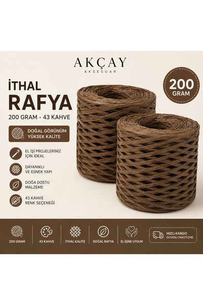 Akçay Aksesuar İthal Rafya Kağıt Ip , 2'er Adet , 200'er gram