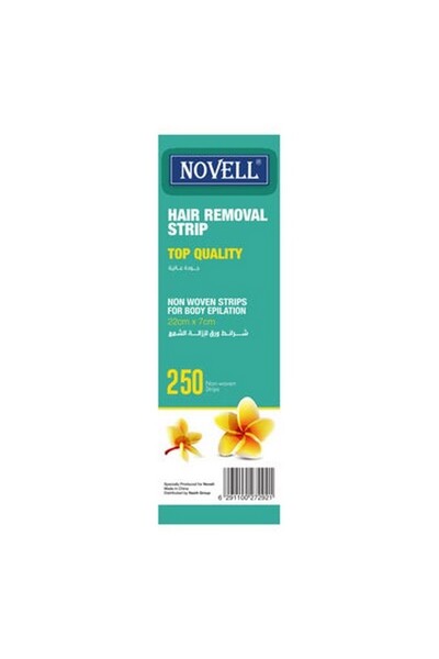 Novell شرائح شمع غير منسوجة احترافية - 22×7 سم، أوراق إزالة الشعر متينة