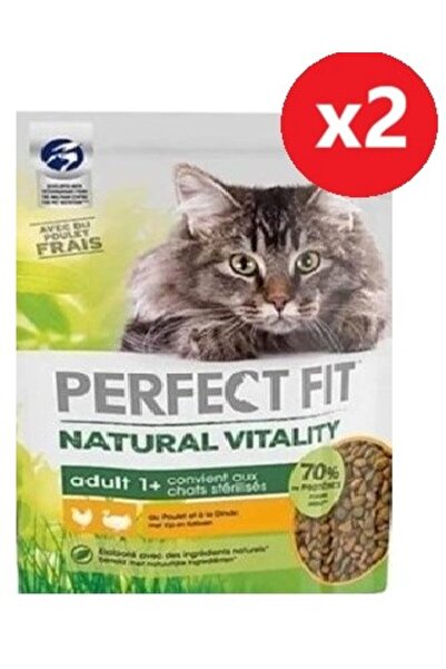 Perfect Fit Natural Vitality Yetişkin Tavuk Hindi Aromalı Kedi Maması 1 Kg*2 ...