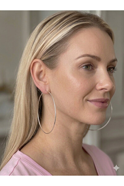 Bylin Takı Stainless Steel Chunky Hoop Earrings - Hoop Diameter 6cm/1 Pair
