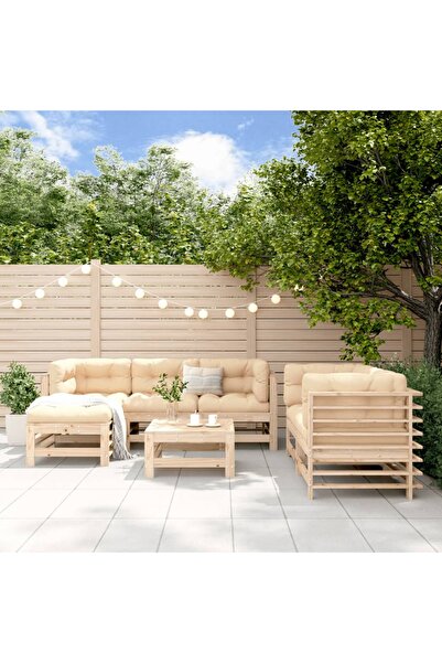 vidaxl Garden furniture set, 7 pieces, solid pine wood