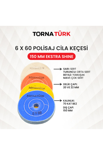 Torna Türk Extra Shine Polisaj Cila Bezi / Polisaj Keçesi 150 mm