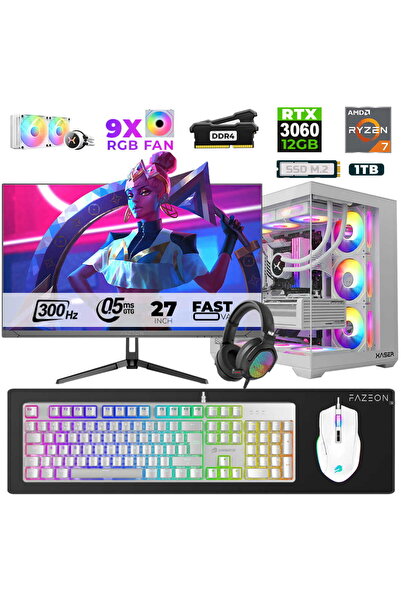 XASER Star X80 Ryzen 7 5700X 32GB Ram 1TB M.2 NVMe SSD 12GB RTX3060 27" 300Hz...