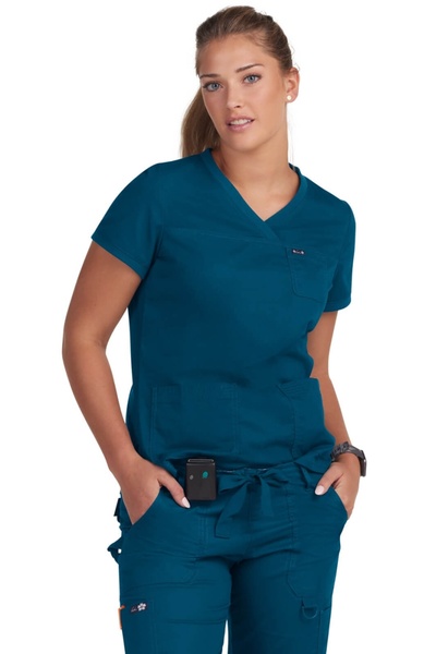 KOI Happiness Nicole Bluză medicală pentru femei 247 - Albastru Caraibe