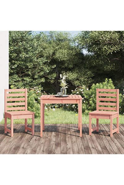 vidaxl Set bistro de gradina, 3 piese, lemn masiv douglas