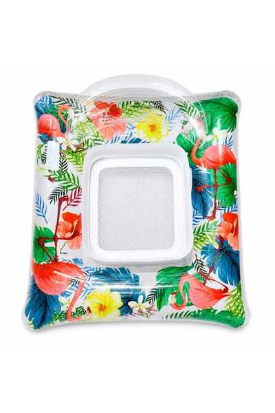 Issa Inflatable Mattress 110x100cm, Chair Type with Backrest and Mesh, Tropic...