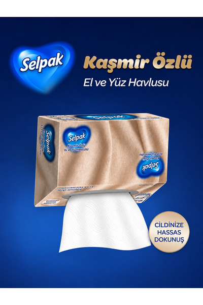 Selpak El Ve Yüz Havlusu Kutulu Kaşmir Özlü 80'li x 2 PAKET