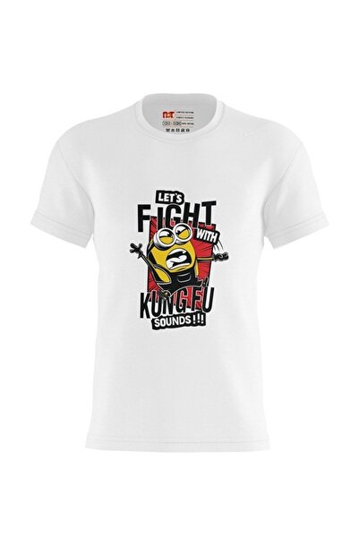 not Unisex Printed Design T-Shirt (Let's Fight With Kung Fu Sounds)| Round Neck Regular Fit T-shirt