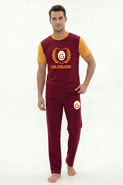Galatasaray Orijinal Lisanslı Erkek Sıfır Yaka Pijama Takım