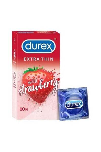 Durex Play واقيات ذكرية رقيقة للغاية بنكهة الفراولة البرية من دوريكس للرجال، ...