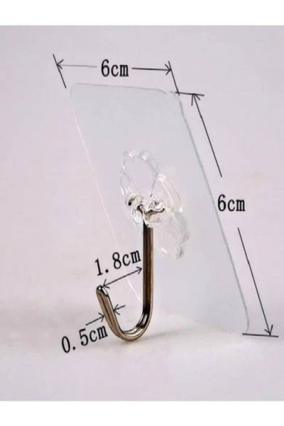 NAR ZÜCCACİYE 4 Adet 6x6 cm Şeffaf Duvar Delmeden Zarar Vermeden Güçlü Kendin...