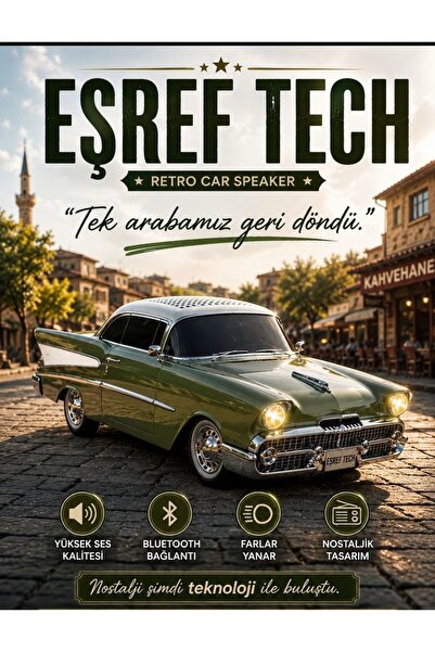 SIGHTZER NOSTALJİK ARABA ŞEKLİNDE YENİ RENK BLUETOOTH SPEAKER ŞARJLI IŞIKLI H...