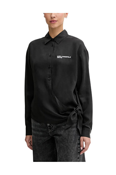 Karl Lagerfeld Γυναικείο Πουκάμισο Μαύρο Jeans B1W11026-999 BLACK