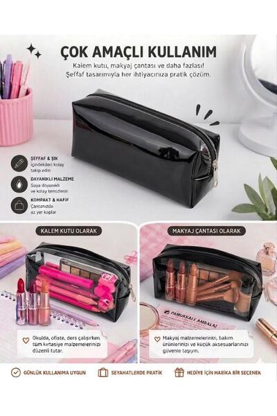 alisa Transparent Colored Pen Holder & Makeup Bag – Multi-Purpose Waterproof ...