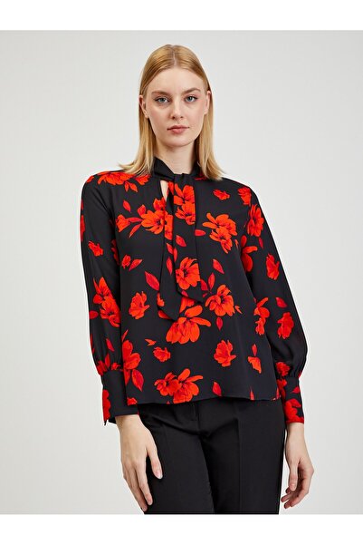 ORSAY Red and black women's floral blouse