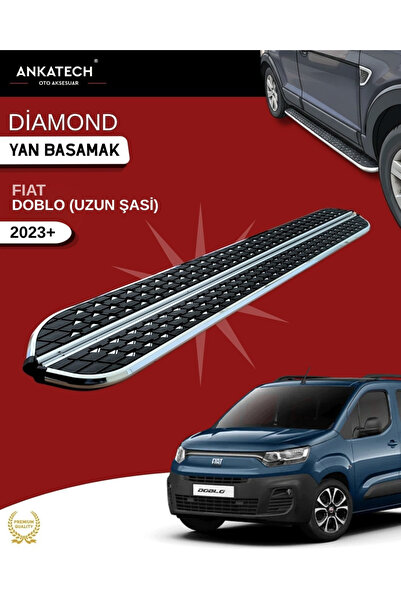 ANKATECH FIAT DOBLO UZUN ŞASİ KROM DIAMOND YAN BASAMAK 225 CM 2023 VE ÜZERİ