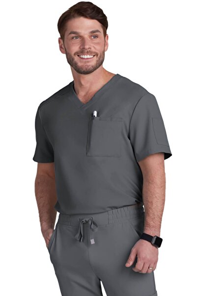 KOI Happiness Cureology Arthro Halat medical pentru bărbați, Gri Pewter (C650)