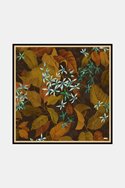 Vakko ÇİÇEK DESENLİ TWILL İPEK EŞARP