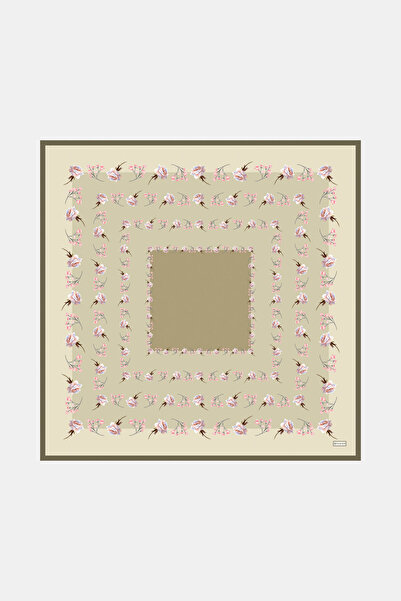 Vakko ÇİÇEK DESENLİ TWILL İPEK EŞARP