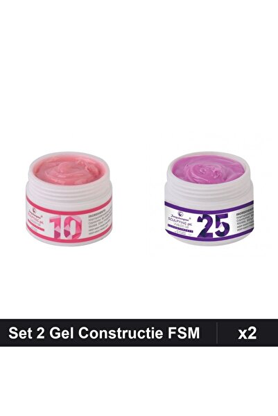 Makeup Set 2 Gel Constructie UV LED FSM 15g, Nuante 10 și 25, Builder Gel Unghii