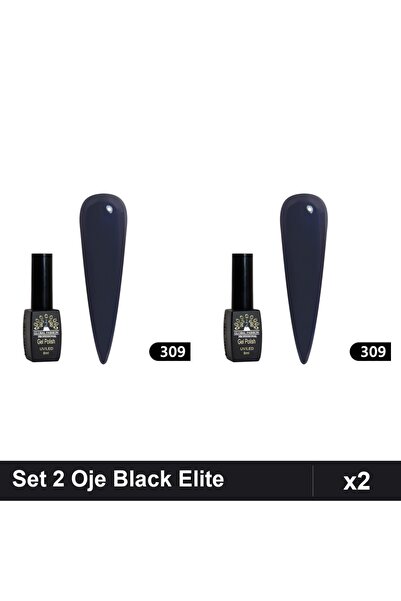 Makeup Set 2 Oje Semipermanente Black Elite 8ml, Global Fashion, Manichiură U...
