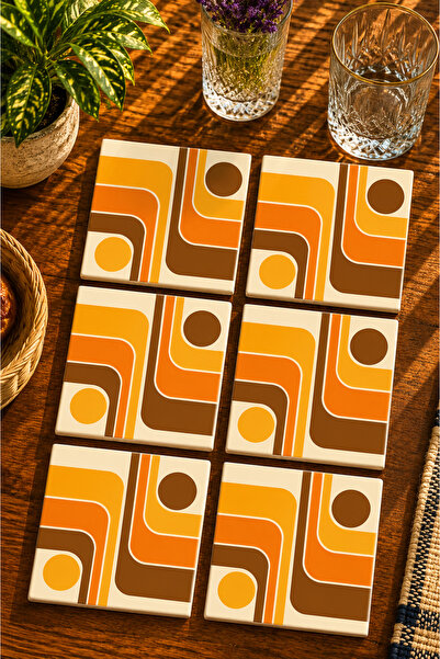 JHAAR Reflective Modern Design Set of 6 Coasters - Uv Printed Mdf - 10X10 cm