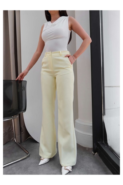ESRAHELVACI Flare Leg Fabric Trousers