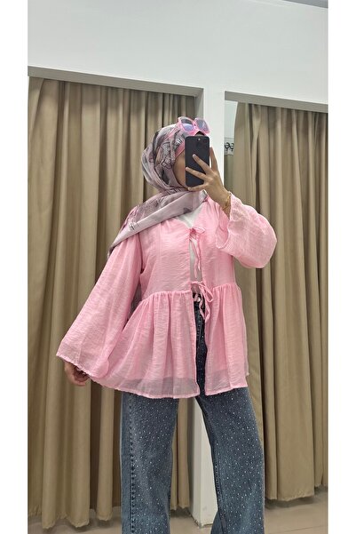 By esma eser İp Bağcıklı Kimono - Pembe
