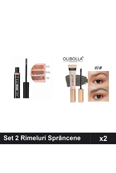 Makeup Set 2 Rimeluri Sprâncene Ruby Rose Eyebrow Gel + Olibolla #01 Espresso...