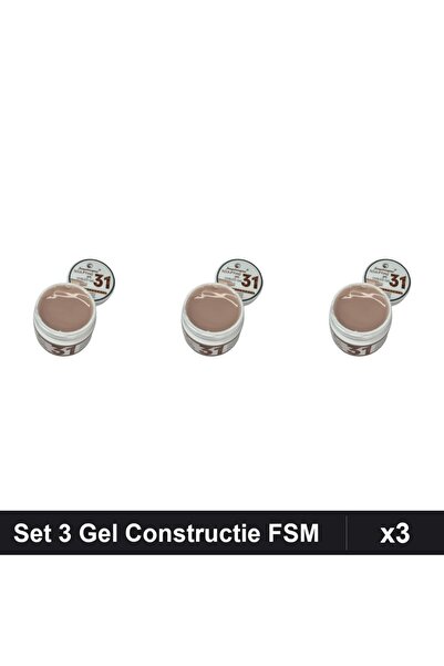Makeup Set 3 Gel Constructie UV LED FSM 15g, Nuanta 31, Manichiura Profesionala