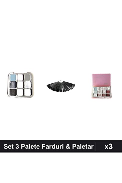 Makeup Set of 3 DoDo Rose & True Eyes Eyeshadow Palettes 02, Black Nail Palet...
