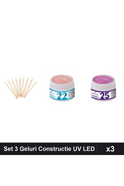 Makeup Set 3 Geluri Constructie UV LED FSM 15g, Nuante 22 25, Betisoare Porto...