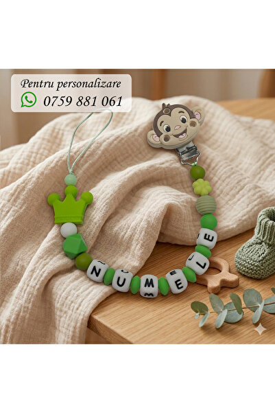 OEM Pacifier chain, personalized with baby's name, MAIMUTICA