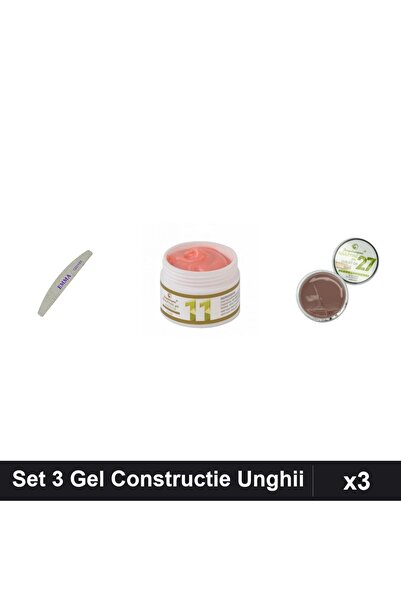 Makeup Set 3 Piese Îngrijire Unghii: Pilă EMMA 120/150 + 2x Gel Constructie U...