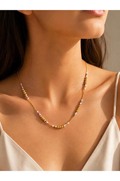 OEM Elegant Boho Necklace with Beaded for Women, Gold, Minimalist, Stainless ...