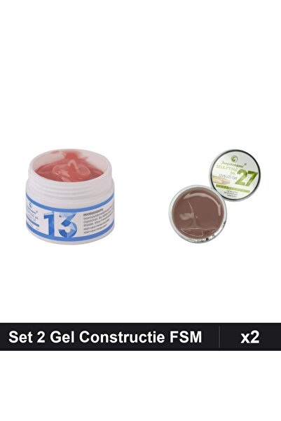 Makeup Set 2 Gel Constructie UV LED FSM 15g, Nuante 13 27, Constructie Unghii