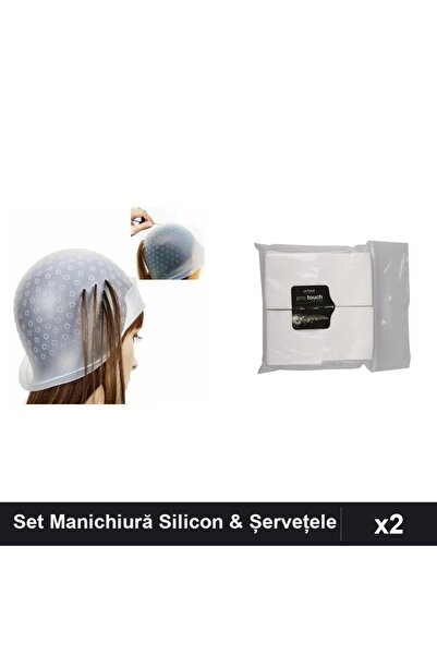 Makeup Set 2 Instrumente Manichiură: Cască Silicon + 200 Șervețele Unghii Pro...