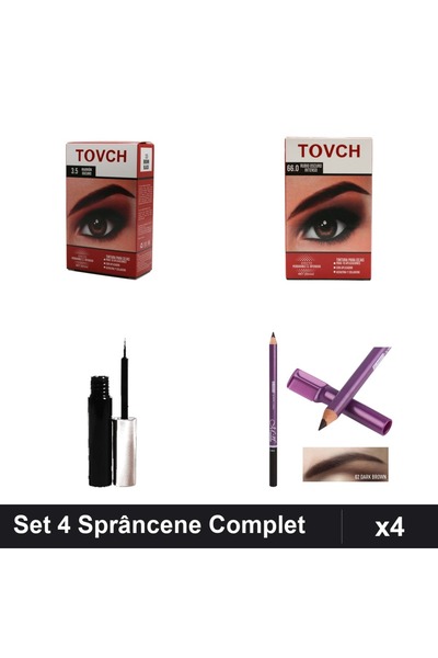 Makeup Set 4 Produse Sprâncene: 2 Vopsele Nuante 3.5 și 66.0, Tuș Magnetic și...