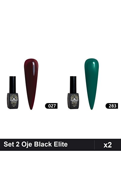 Makeup Set 2 Oje Semipermanente Black Elite 8ml, Nuante 027 283, Manichiură U...
