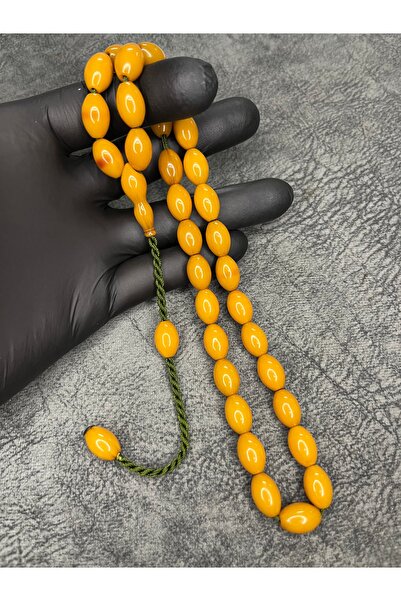 Mos Tespih High-End Collectible Squeeze Amber Prayer Beads with Rope Tassels