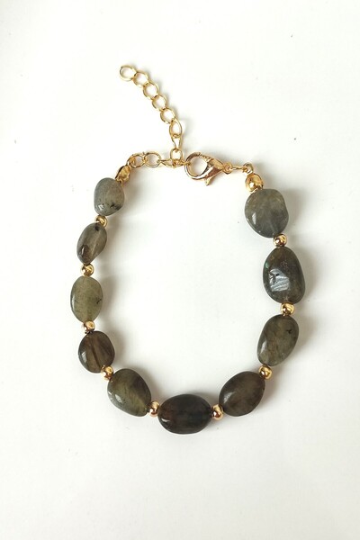 c-bhadu naturel Certified Amorphous Labradorite Natural Stone Bracelet