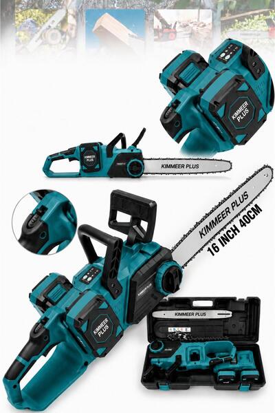 KİMMEER PLUS Kömürsüz Motor Zincirli Dal Budama Testeresi 30 Cm Pala