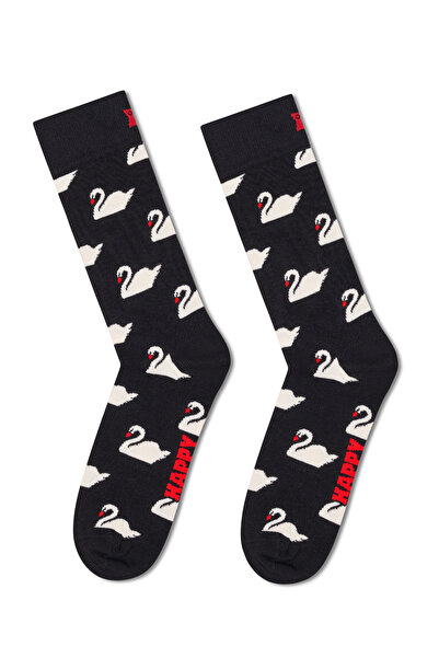 Derimod Happy Socks Γυναικείες βαμβακερές κάλτσες με σχέδιο μαύρου κύκνου P00...